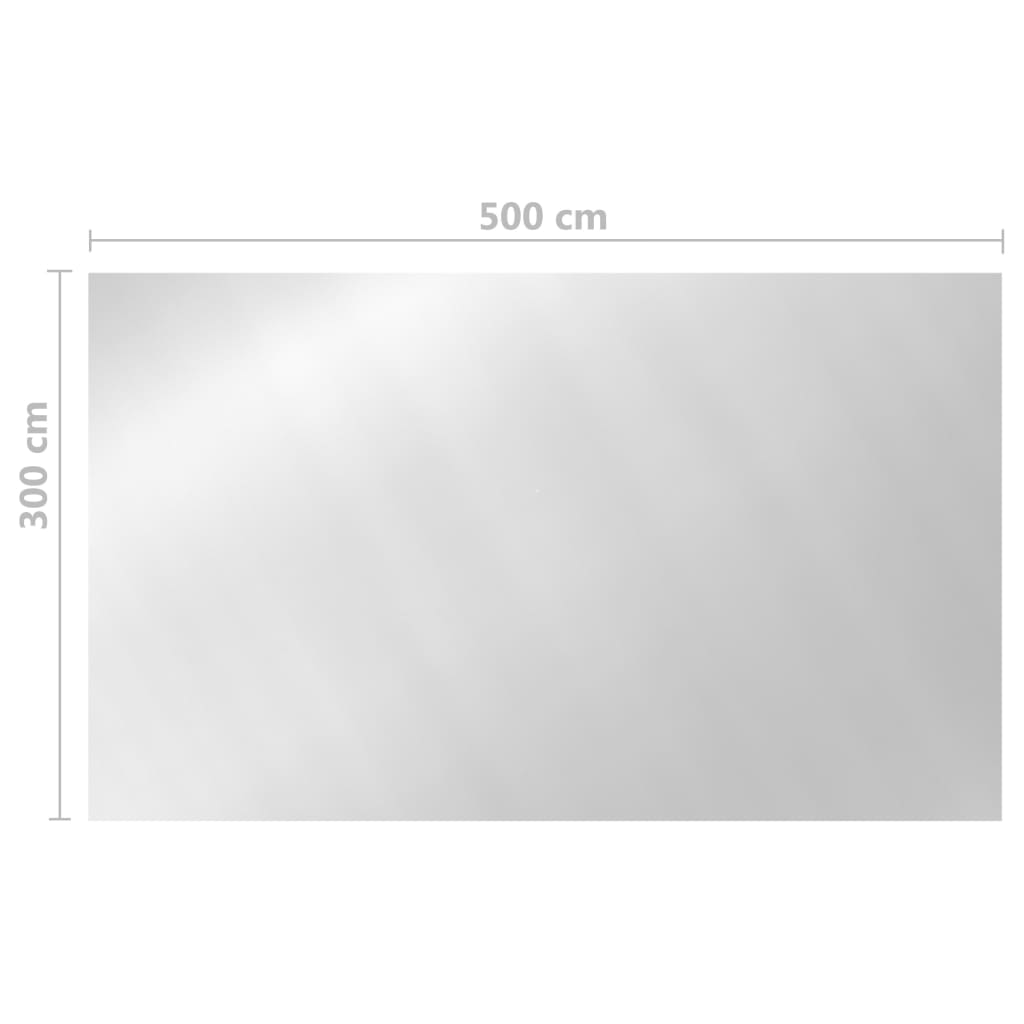 Prelată de piscină, argintiu, 500x300 cm, PE, dreptunghiular