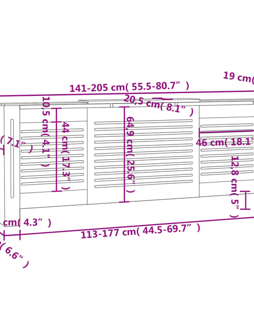 Încărcați imaginea în vizualizatorul Galerie, Mască pentru calorifer, 205 cm, MDF
