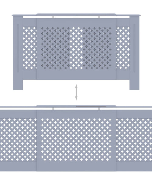 Încărcați imaginea în vizualizatorul Galerie, Mască pentru calorifer, gri, 205 cm, MDF

