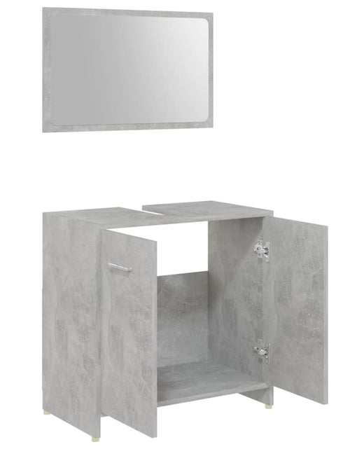 Загрузите изображение в средство просмотра галереи, Set mobilier baie, 4 piece, gri beton, lemn prelucrat
