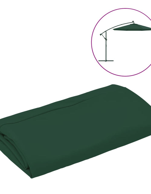 Încărcați imaginea în vizualizatorul Galerie, vida XL Pânză de schimb umbrelă de soare consolă, verde, 350 cm
