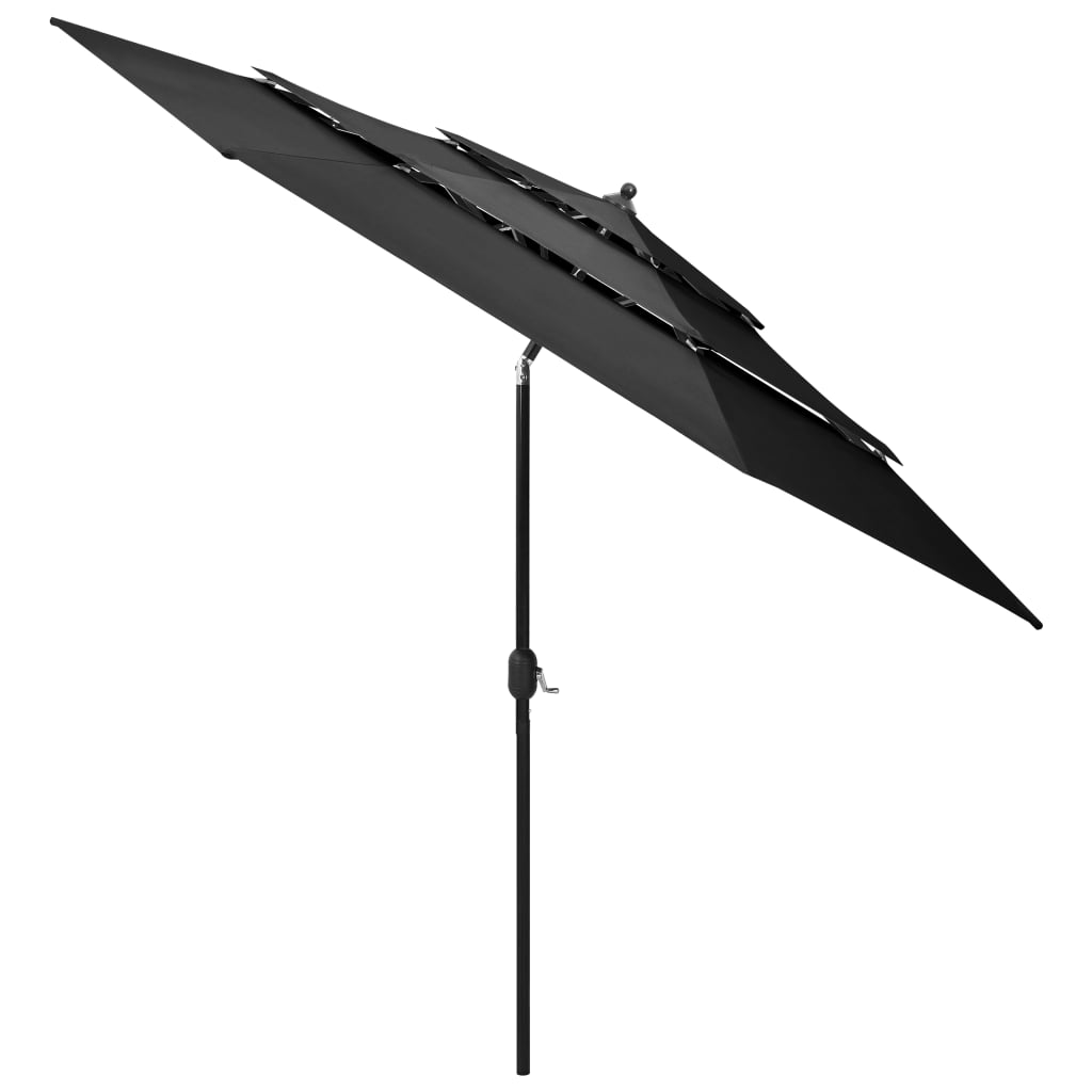 Umbrelă de grădină 3 niveluri, stâlp aluminiu, antracit, 3 m