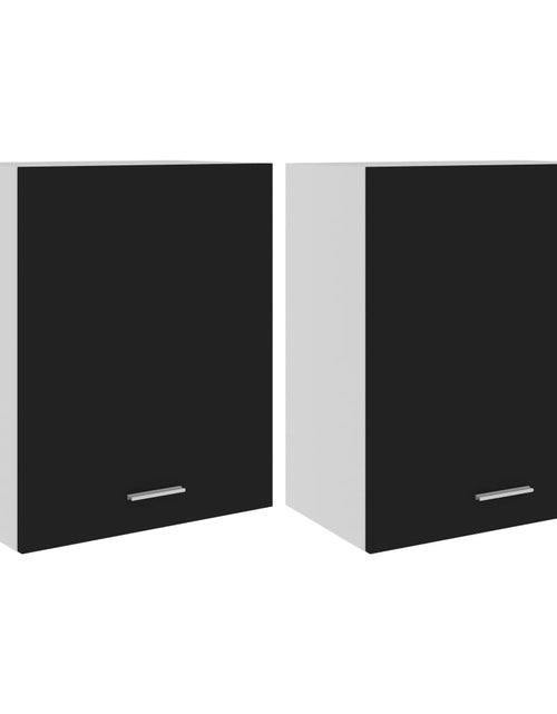 Încărcați imaginea în vizualizatorul Galerie, Dulapuri suspendate, 2 buc., negru, 50x31x60 cm, PAL

