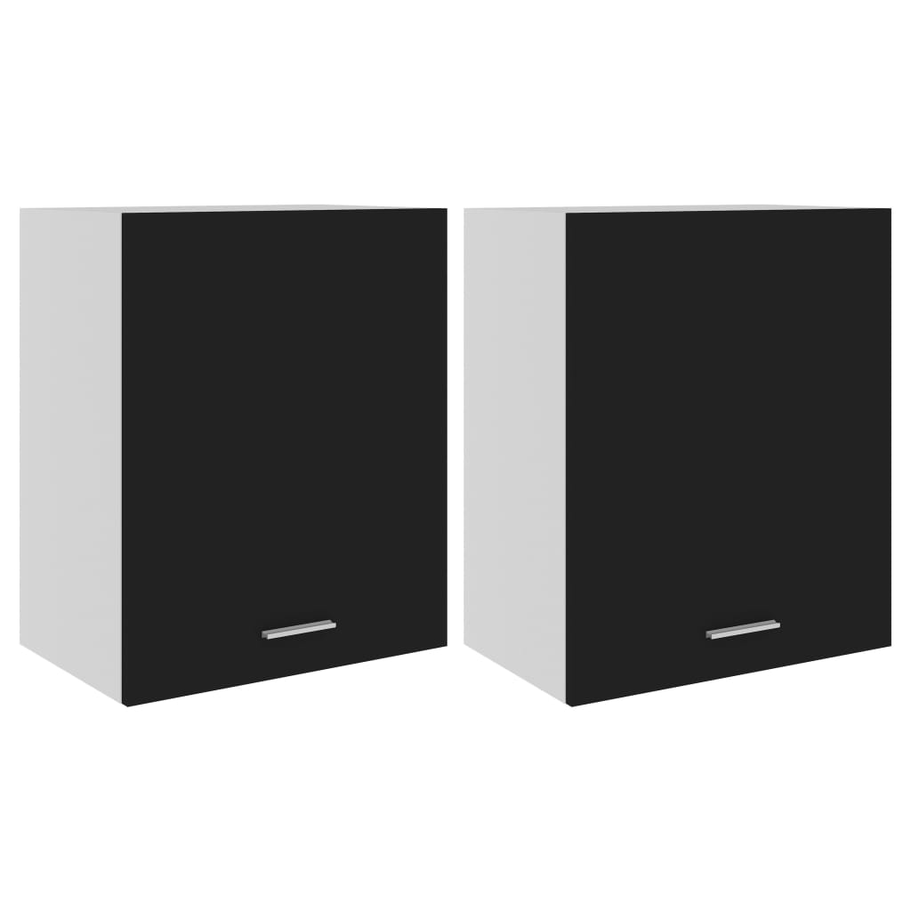Dulapuri suspendate, 2 buc., negru, 50x31x60 cm, PAL