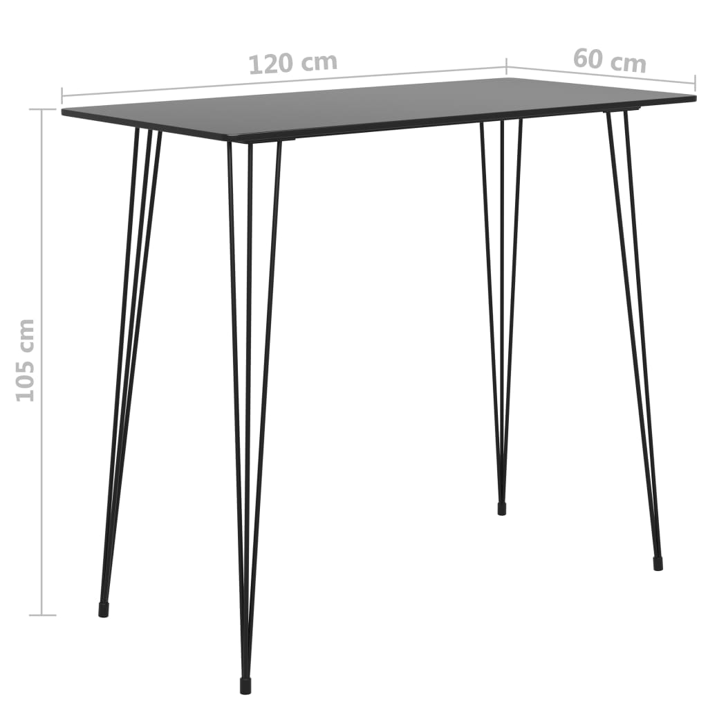 Set mobilier de bar, 7 piese, negru