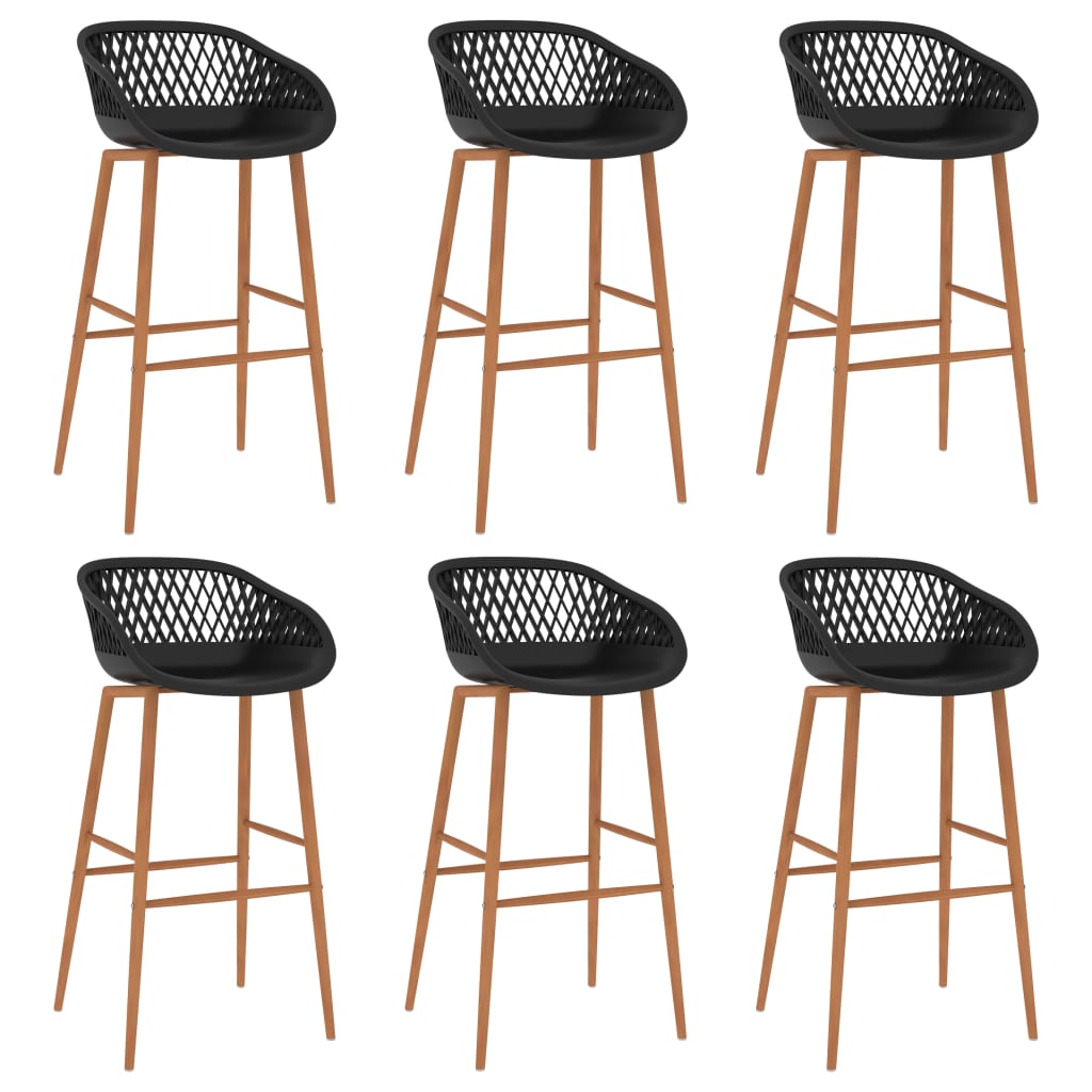 Set mobilier de bar, 7 piese, negru