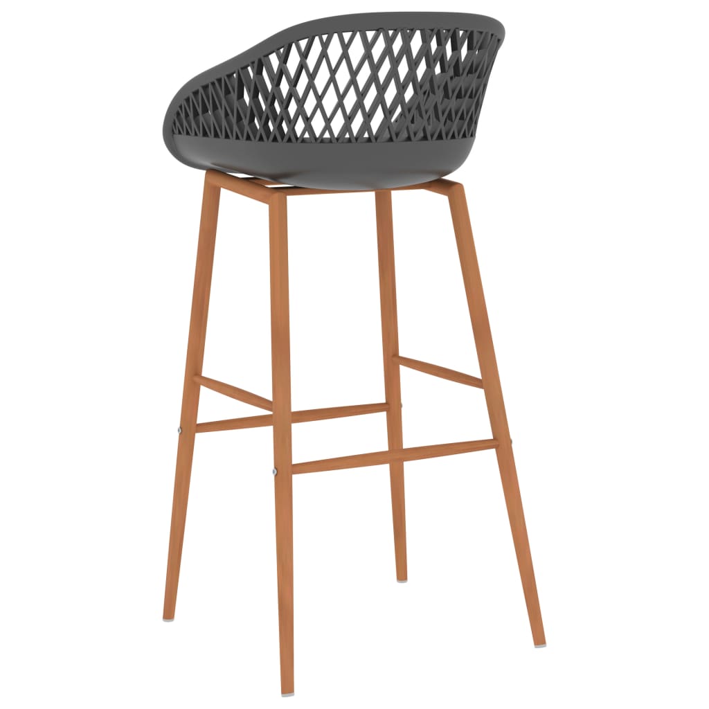 Set mobilier de bar, 7 piese, negru și gri