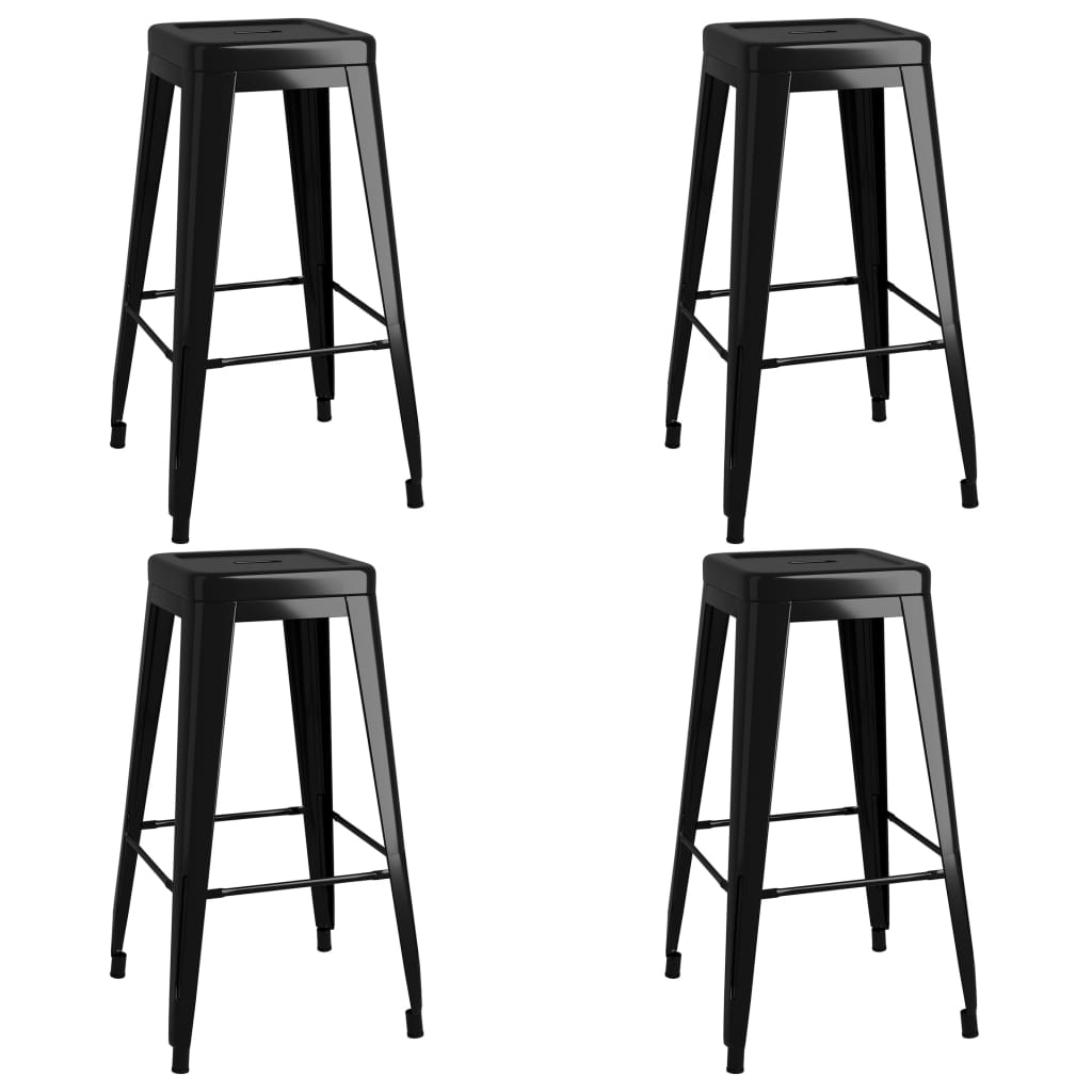 Set mobilier de bar, 5 piese, alb și negru