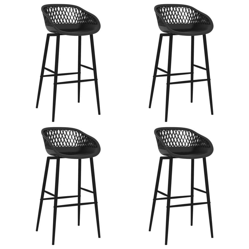 Set mobilier de bar, 5 piese, alb și negru