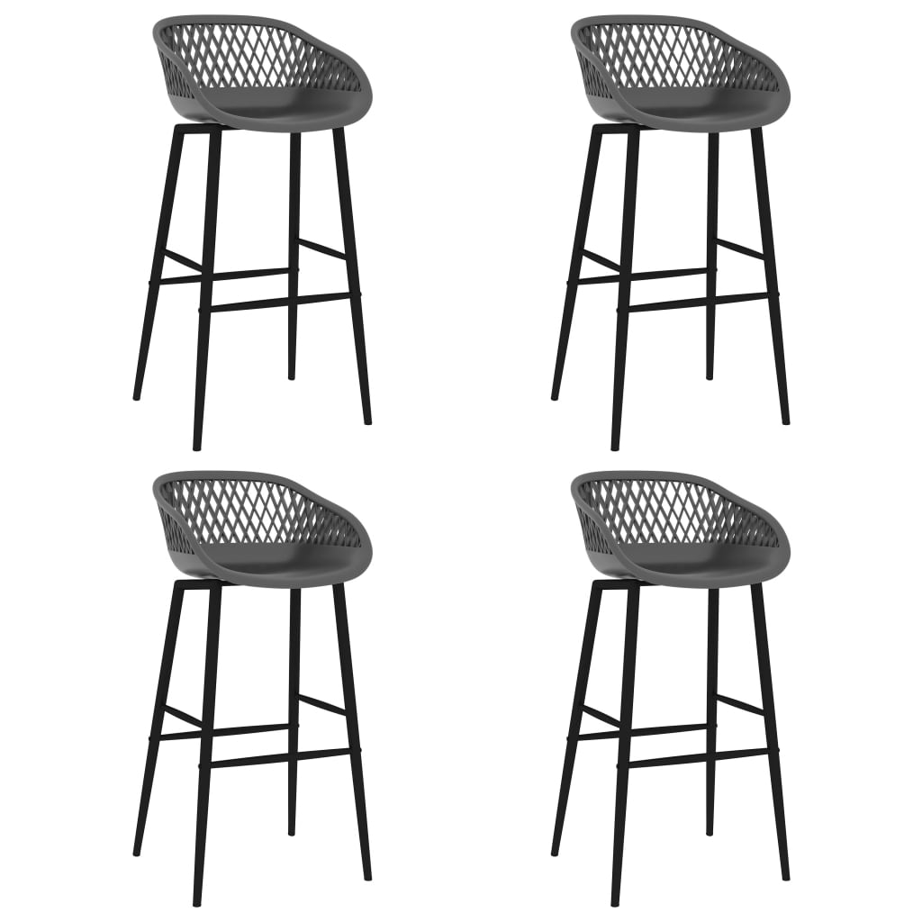 Set mobilier de bar, 5 piese, alb și gri