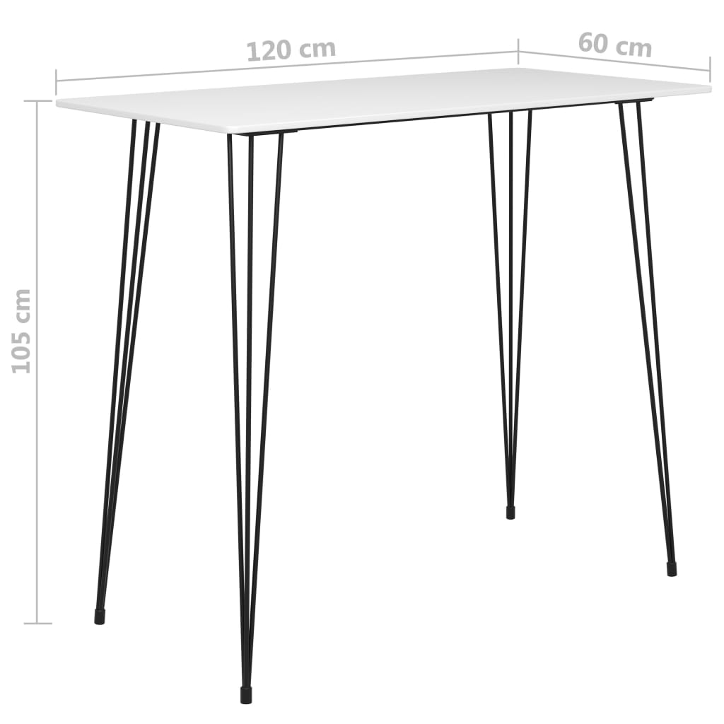 Set mobilier de bar, 7 piese, alb