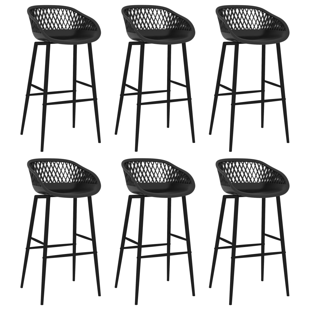 Set mobilier de bar, 7 piese, alb și negru