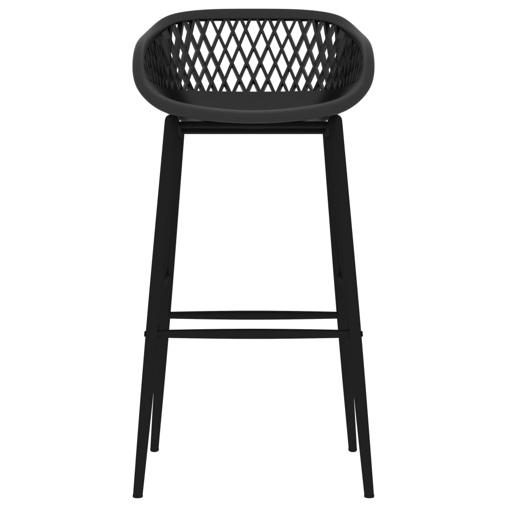 Set mobilier de bar, 7 piese, alb și negru