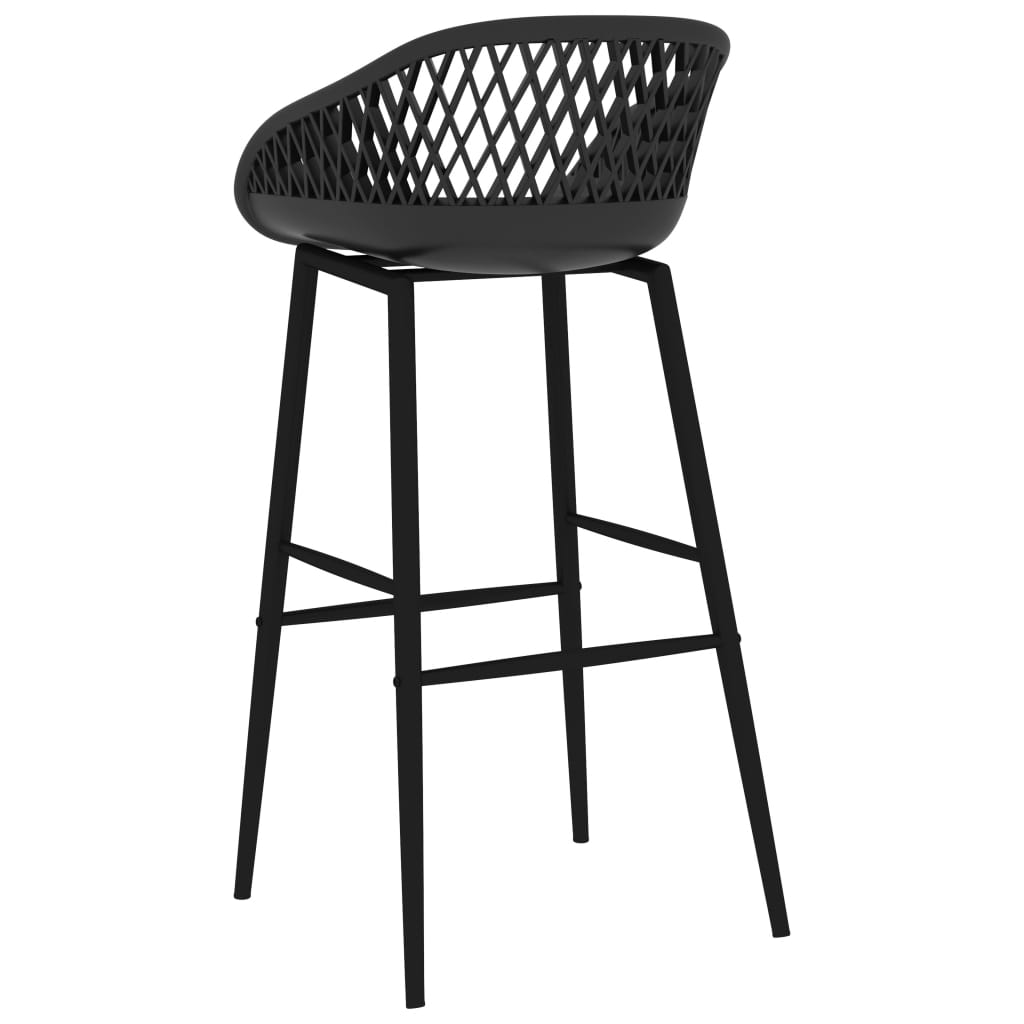 Set mobilier de bar, 7 piese, alb și negru