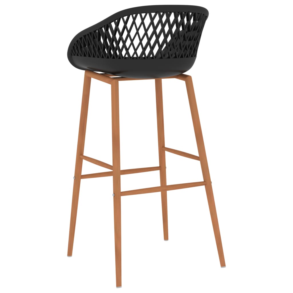 Set mobilier de bar, 7 piese, alb și negru