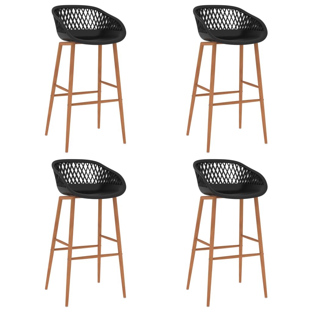 Set mobilier de bar, 5 piese, alb și negru