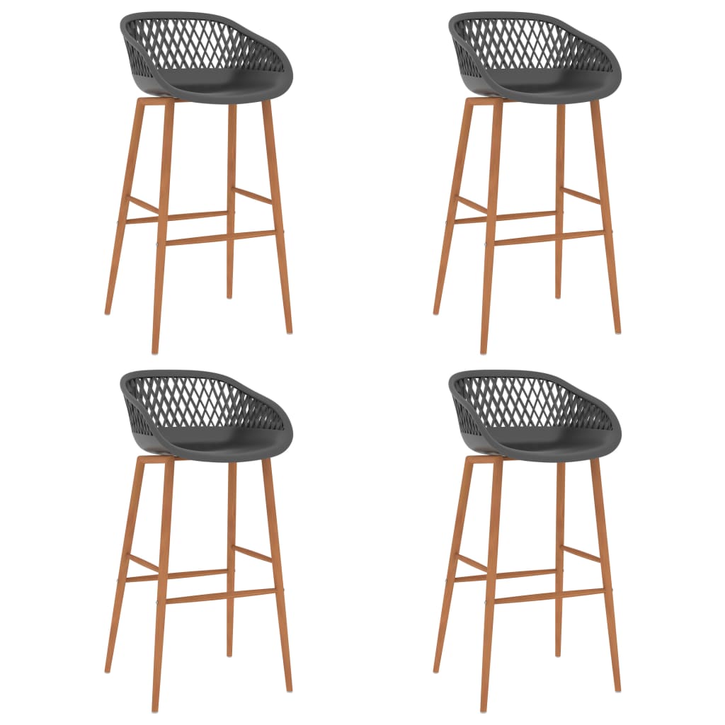 Set mobilier de bar, 5 piese, alb și gri