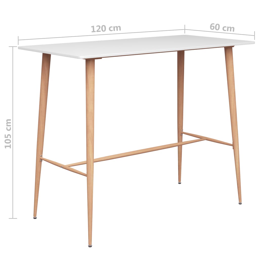 Set mobilier de bar, 7 piese, alb