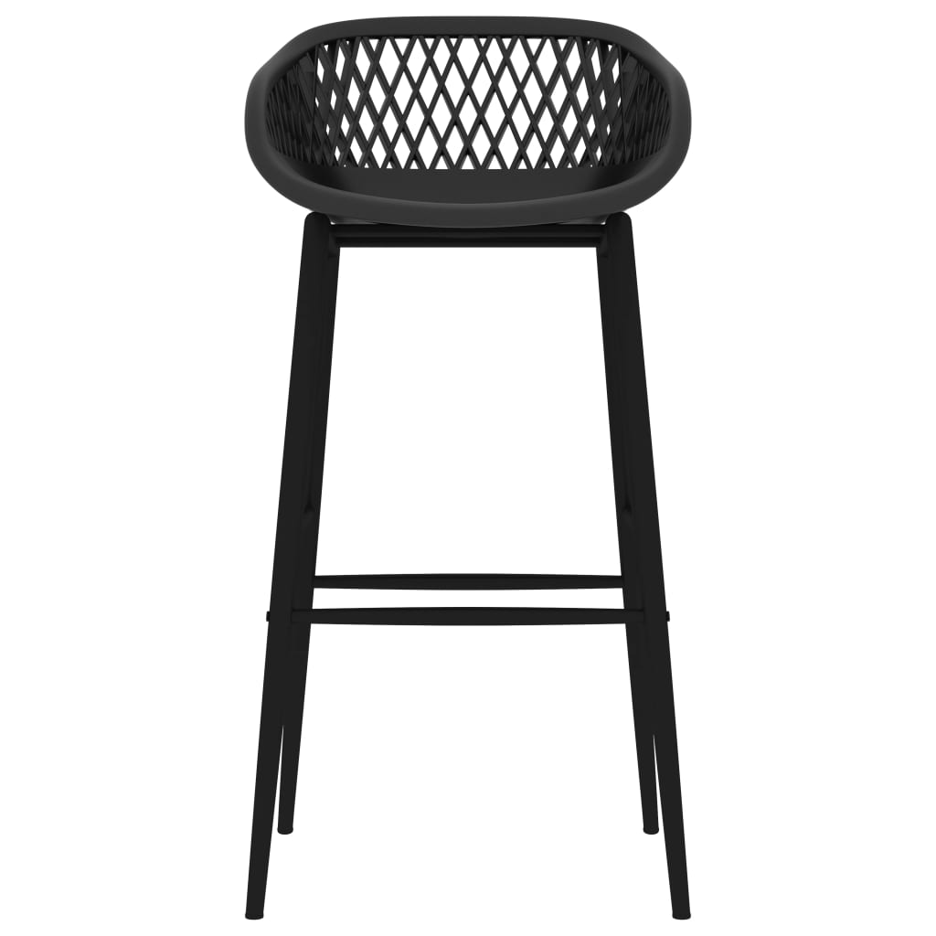 Set mobilier de bar, 7 piese, alb și negru