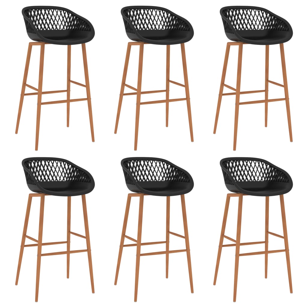 Set mobilier de bar, 7 piese, alb și negru