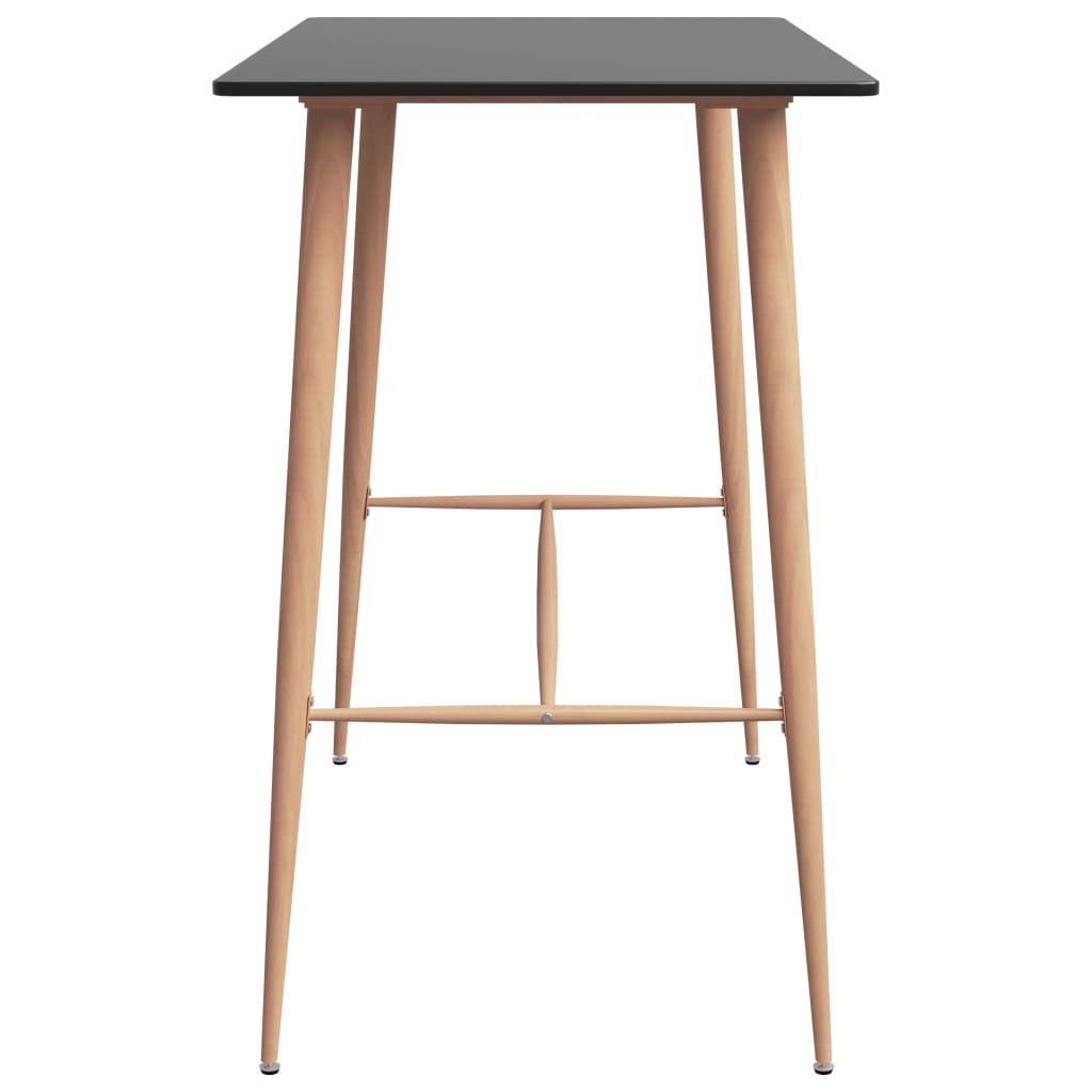 Set mobilier de bar, 5 piese, negru și gri