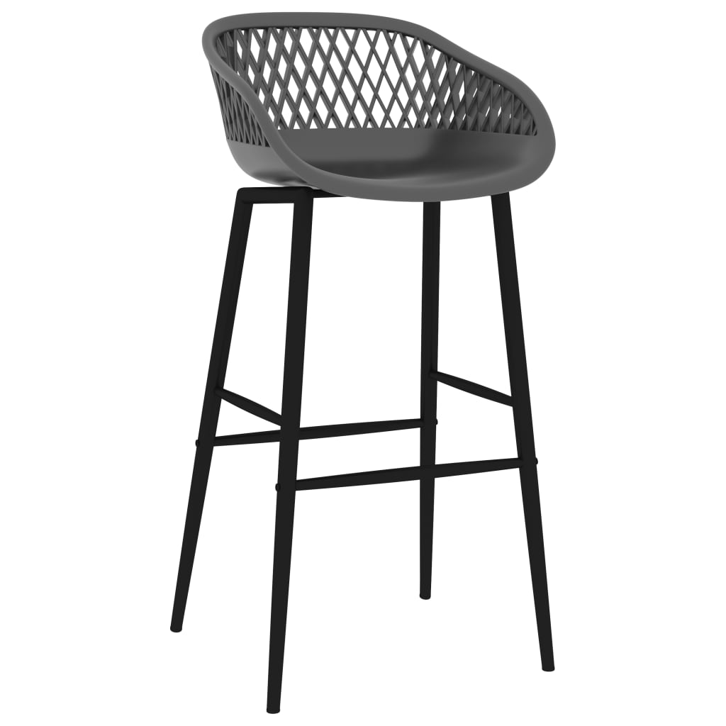 Set mobilier de bar, 5 piese, negru și gri