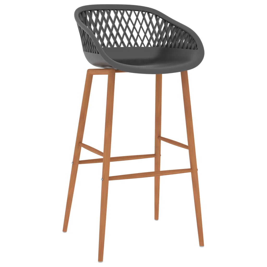 Set mobilier de bar, 7 piese, negru și gri