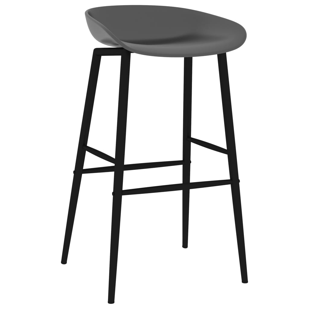 Set mobilier de bar, 7 piese, negru și gri