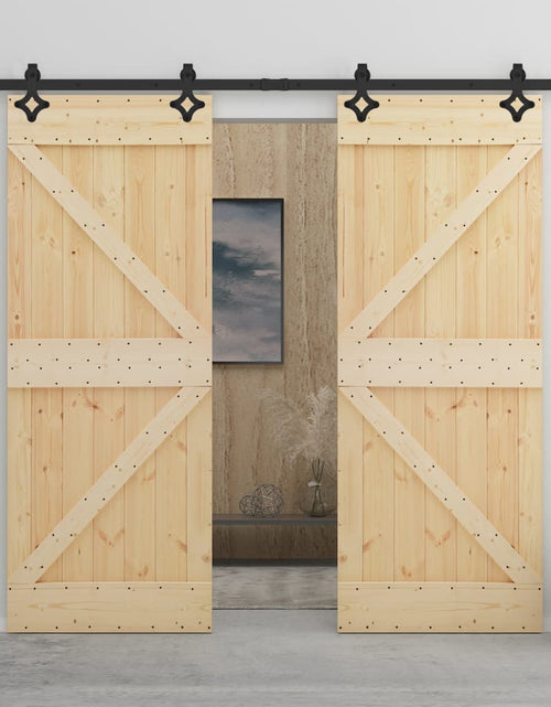 Загрузите изображение в средство просмотра галереи, Ușă glisantă cu set feronerie, 90x210 cm, lemn masiv de pin
