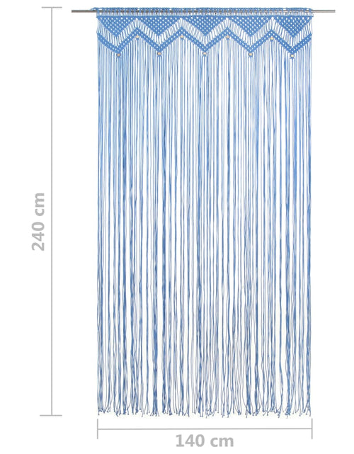 Загрузите изображение в средство просмотра галереи, Perdea macrame, albastru, 140 x 240 cm, bumbac
