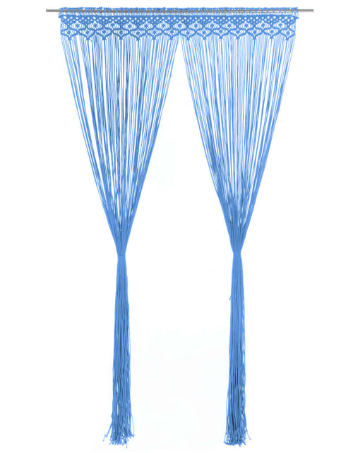 Încărcați imaginea în vizualizatorul Galerie, Perdea macrame, albastru, 140 x 240 cm, bumbac - Lando
