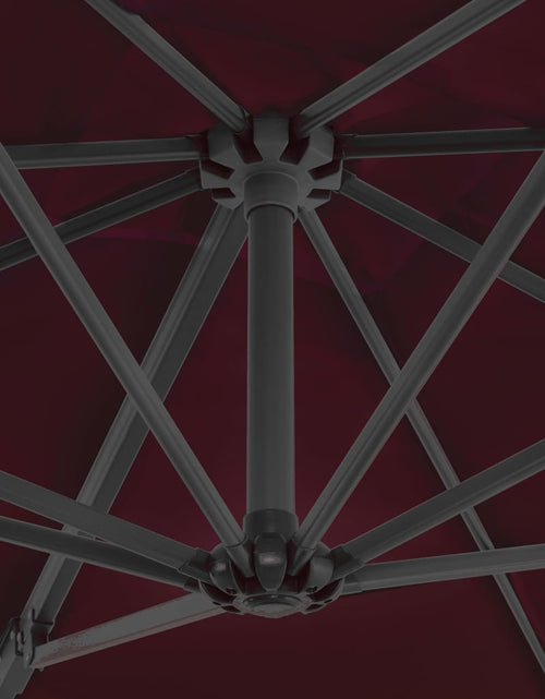 Încărcați imaginea în vizualizatorul Galerie, Umbrelă suspendată cu stâlp aluminiu, roșu bordo, 250x250 cm
