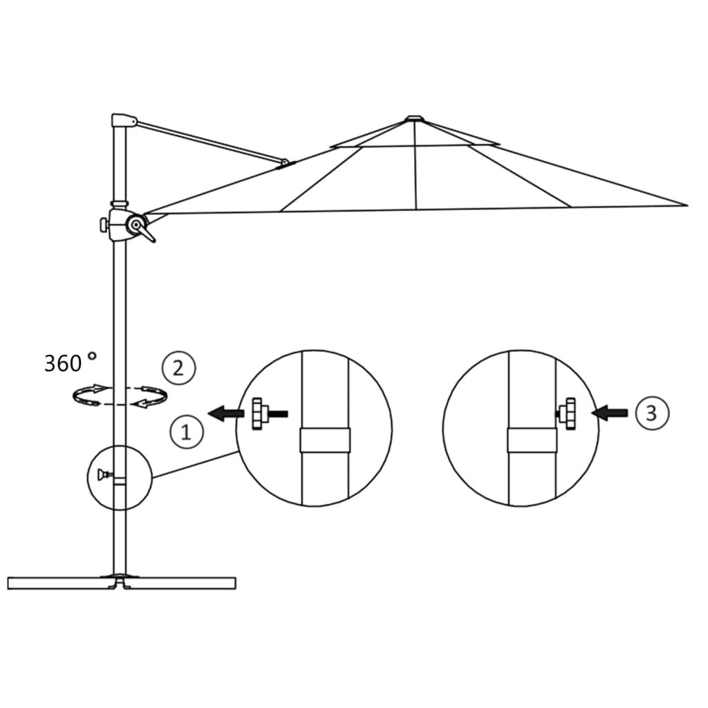 Umbrelă în consolă cu stâlp din oțel, cărămiziu, 300 cm