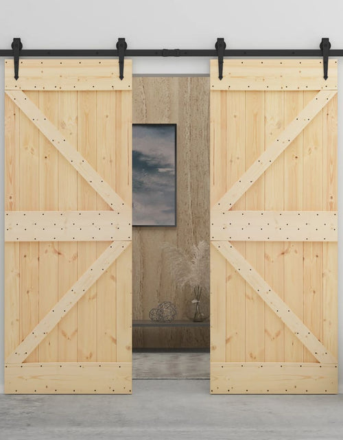 Загрузите изображение в средство просмотра галереи, Ușă glisantă cu set feronerie, 100 x 210 cm, lemn masiv de pin
