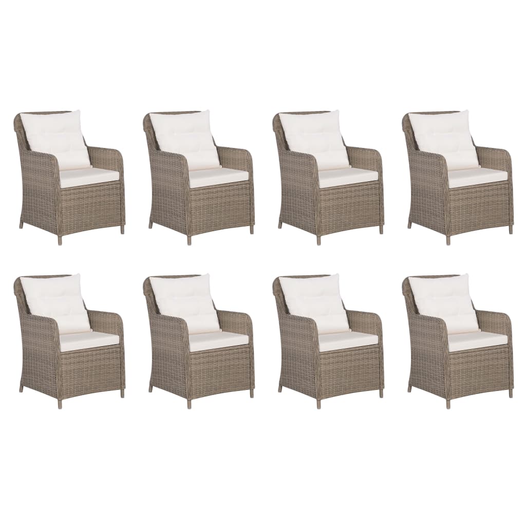 Set mobilier de exterior, 11 piese, poliratan