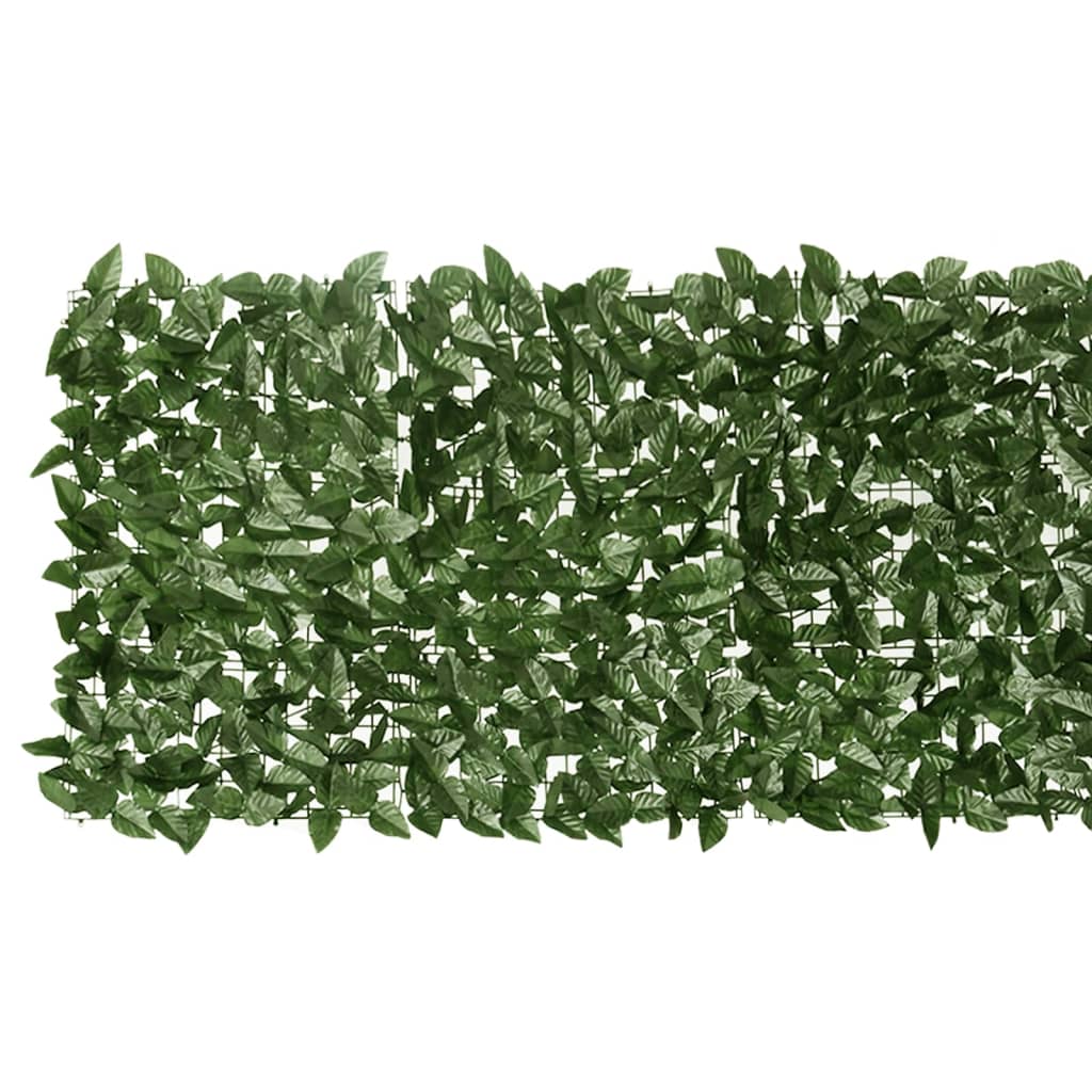 Paravan de balcon, frunze verde închis, 400x75 cm