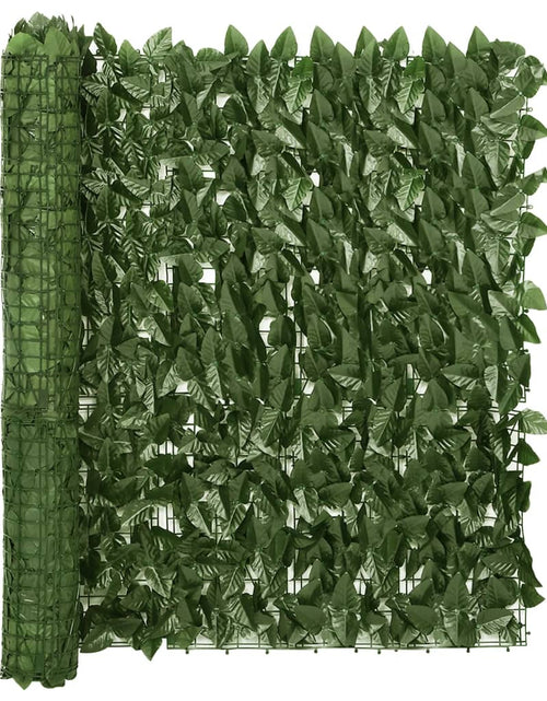 Încărcați imaginea în vizualizatorul Galerie, Paravan de balcon, frunze verde închis, 600x100 cm
