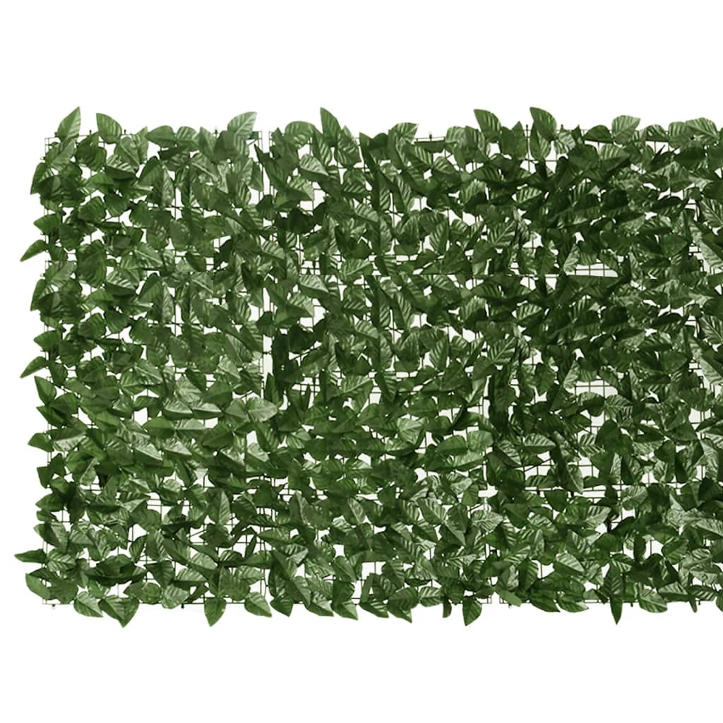 Paravan de balcon, frunze verde închis, 600x100 cm