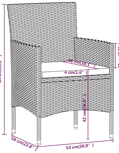 Загрузите изображение в средство просмотра галереи, Set mobilier grădină, 5 piese, negru, poliratan/sticlă tratată
