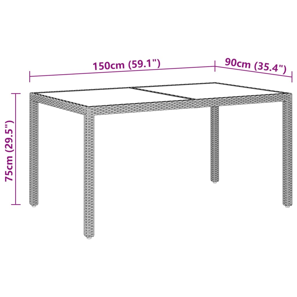 Set mobilier de grădină,5 piese,bej,poliratan/sticlă securizată