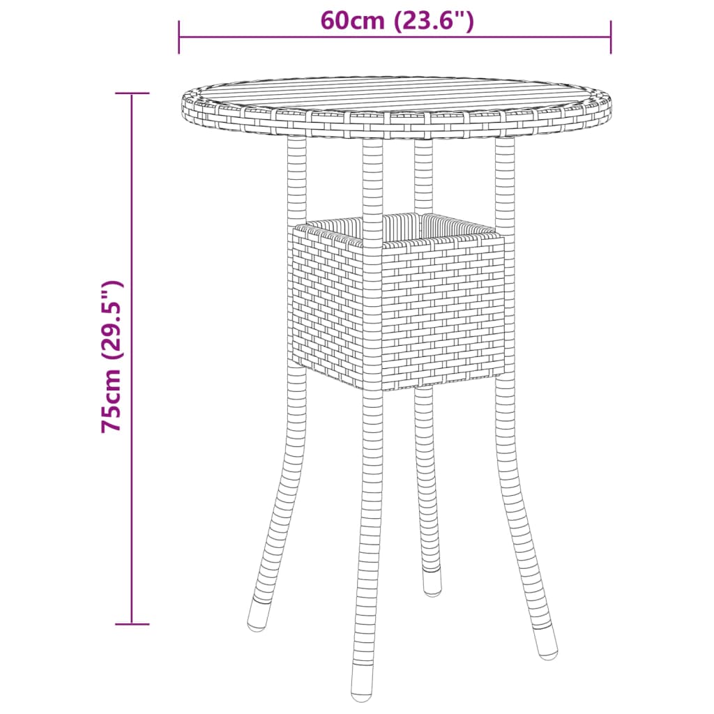 Set mobilier de grădină, 3 piese, gri, poliratan