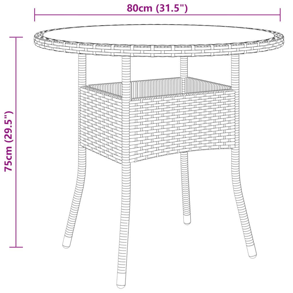 Set mobilier de grădină, 5 piese, maro, poliratan