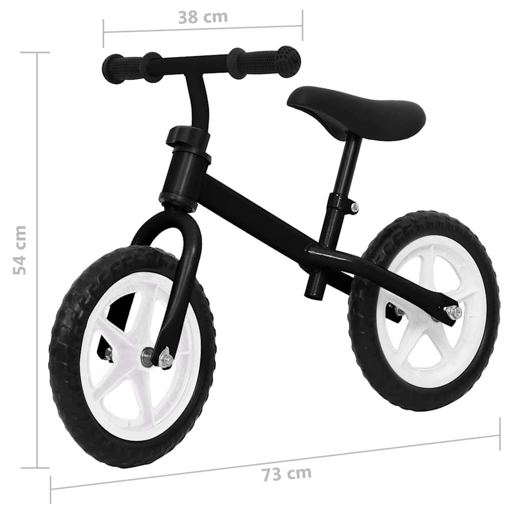 Bicicletă pentru echilibru 11 inci, cu roți, negru