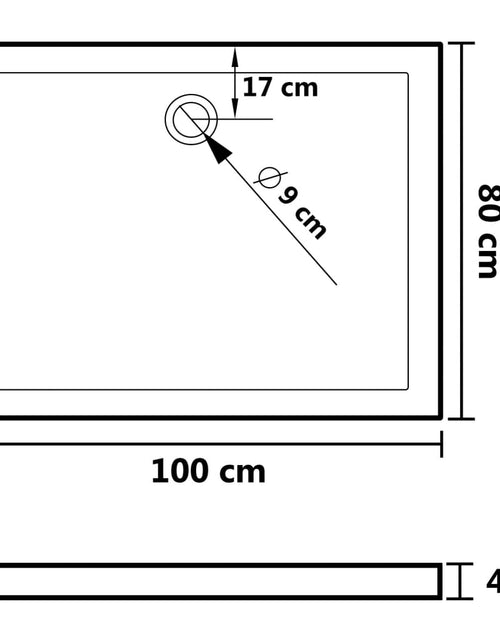 Încărcați imaginea în vizualizatorul Galerie, Cădiță de duș dreptunghiulară din ABS, 80x100 cm
