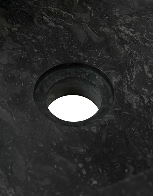 Încărcați imaginea în vizualizatorul Galerie, Măsuță toaletă lemn masiv de tec, cu chiuvete marmură, negru
