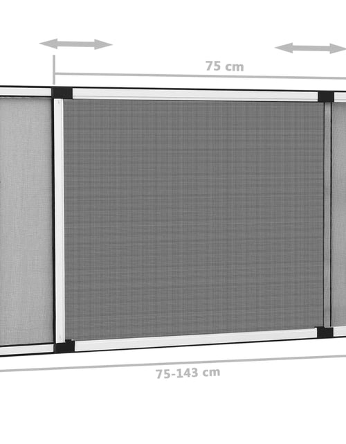 Загрузите изображение в средство просмотра галереи, Plasă insecte extensibilă pentru ferestre, alb, (75-143)x50 cm
