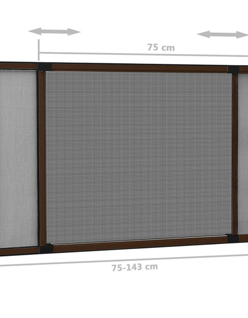 Загрузите изображение в средство просмотра галереи, Plasă insecte extensibilă pentru ferestre, maro, (75-143)x50 cm
