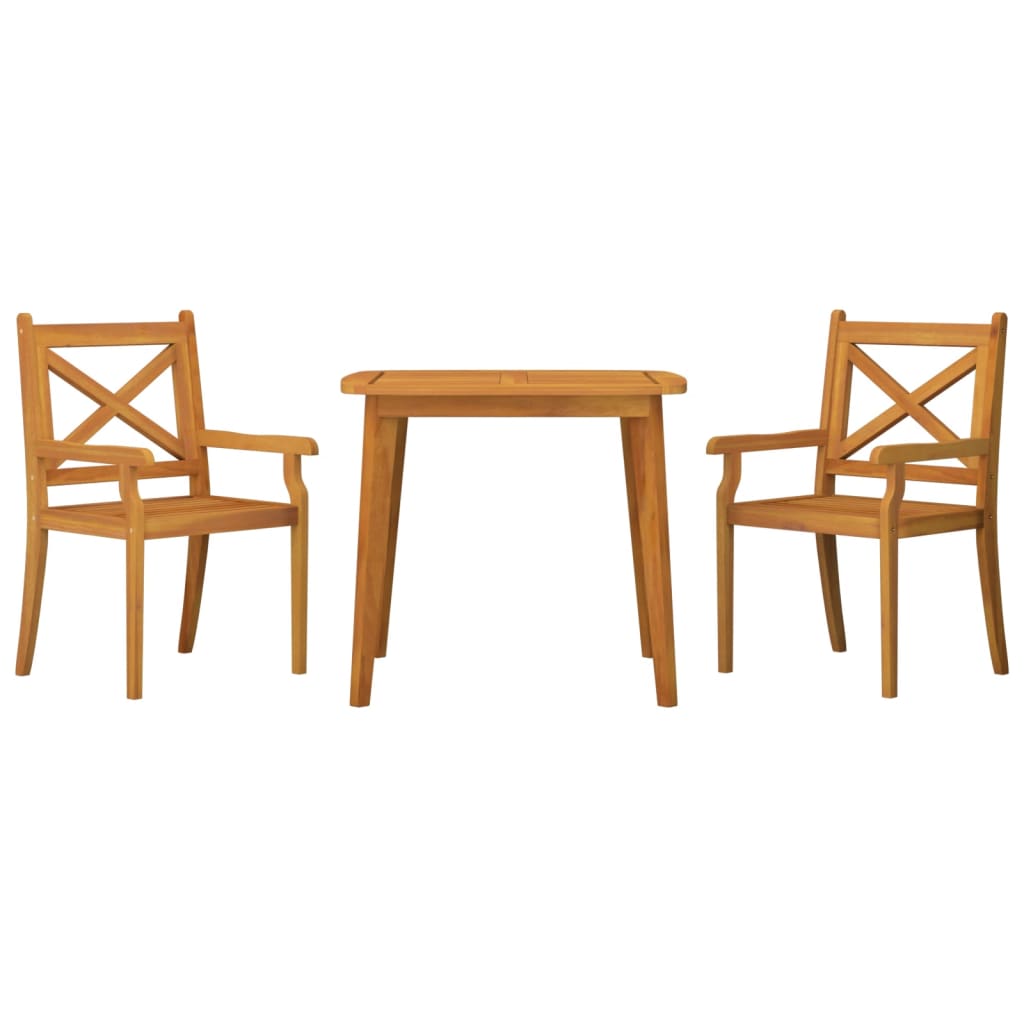 Set mobilier de grădină, 3 piese, lemn masiv de acacia