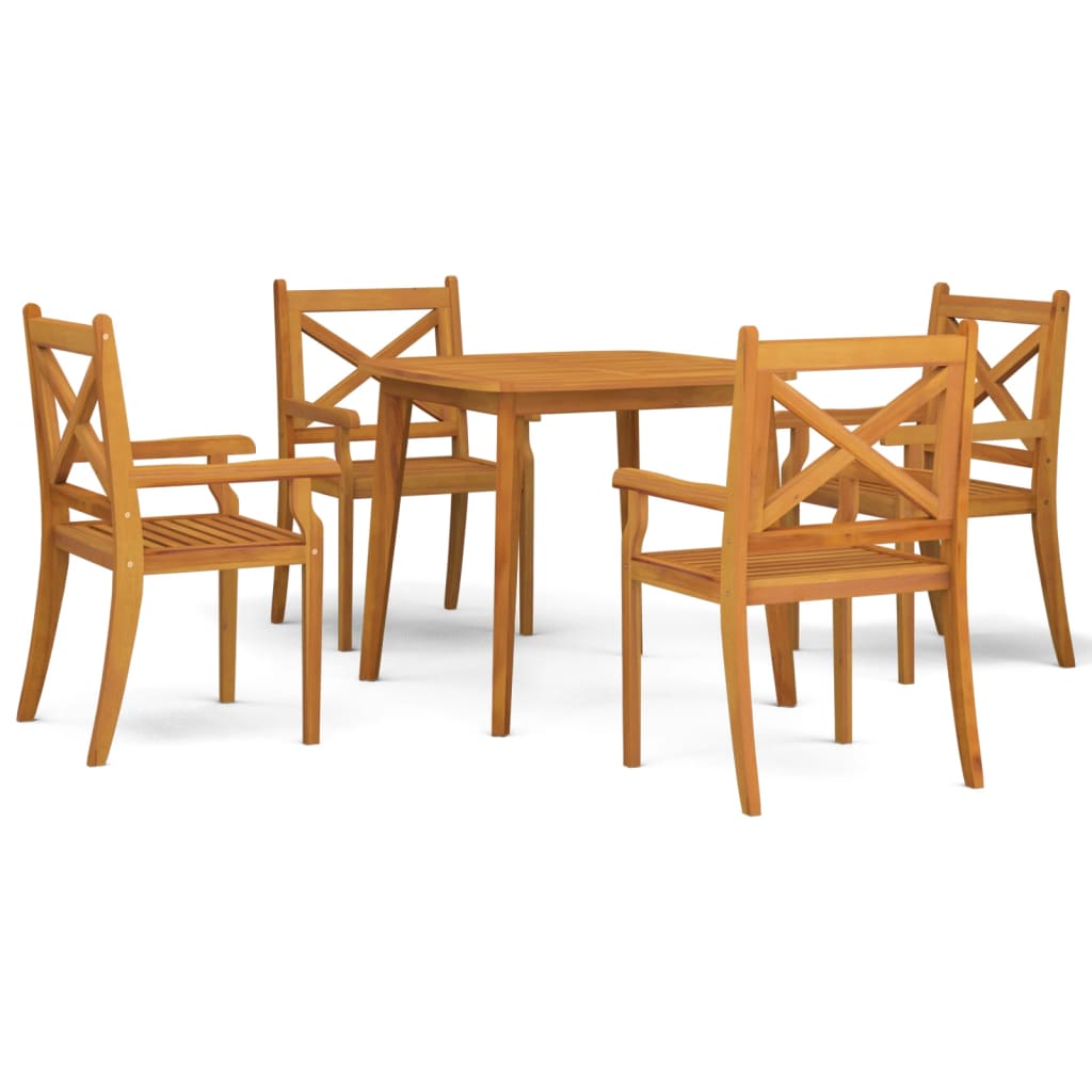 Set mobilier de grădină, 5 piese, lemn masiv de acacia