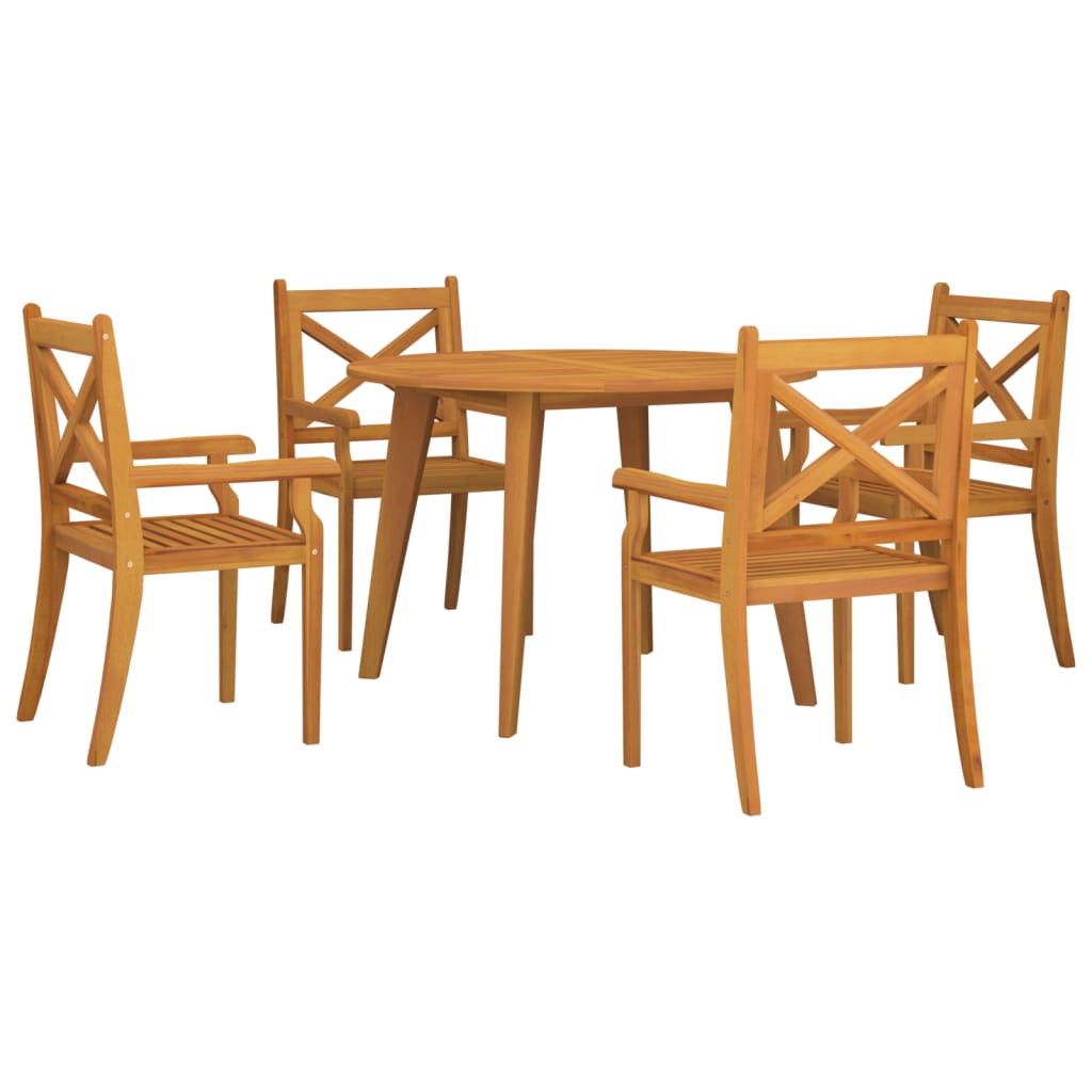 Set mobilier de grădină, 5 piese, lemn masiv de acacia